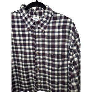 BROOKS BROTHERS 1818 Regent Men's Green Flannel Plaid Dress Shirt Sz Large‎ L